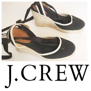 J. Crew Lace Up Wedge Espadrilles